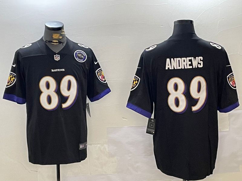 Men Baltimore Ravens #89 Andrews Black Second generation 2024 Nike Limited NFL Jersey style 2->baltimore ravens->NFL Jersey